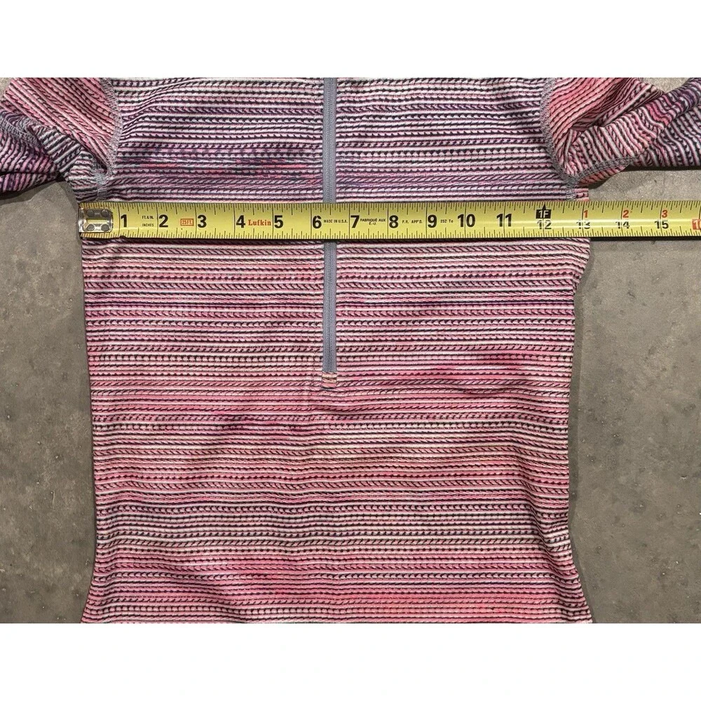 Nike Dri Fit Women XS 1/2 Zip Long Sleeve Pullover Top Pink Thumb Holes